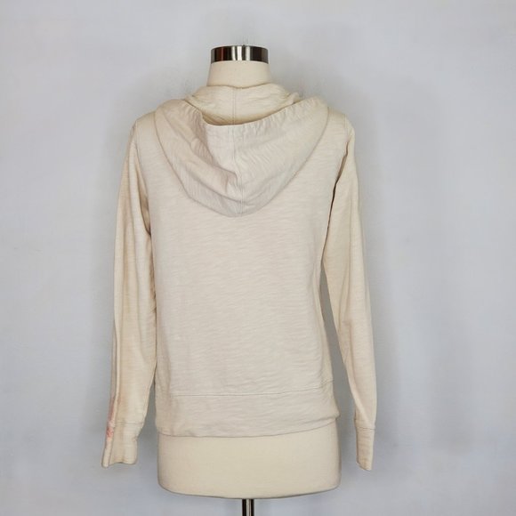 EDDIE BAUER Cream Asian Boho Print Hoodie Jacket S EUC - Picture 3 of 8